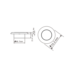 Apache J-LED – Ceiling-Serie –  PC + Edelstahl –  Einbaustrahler - Warmweiß – 1,2 W – 12 V DC  IP66