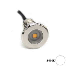 Apache PROLED - Trap en deck inbouw LED spot - 12V - Gepolijst RVS 316L - Warm wit 3000K - Ø 16 mm - IP67