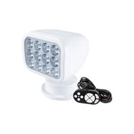 LED Zoeklicht met Bekabelde afstandsbediening - 400 m straal - Wit 5500K - witte behuizing - 10-30V - IP65