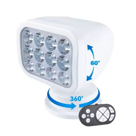 LED Zoeklicht met Draadloze afstandsbediening - 400 m straal - Wit 5500K - witte behuizing - 10-30V - IP65