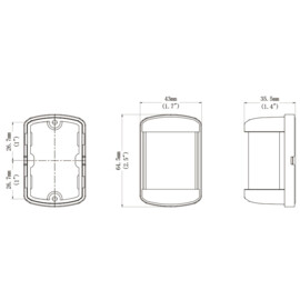 Bicolor Licht - Vierkant Navigatielicht Mini - 12V 1W - IP67 - zicht 2NM - Rood & Groen - 64.5x43x35.5 mm
