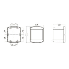Toplicht - Vierkant Navigatielicht Regular - 12V 1W - IP67 - zicht 2NM - wit - 78.9x66.5x58.8 mm