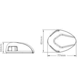 Steuerbordlicht - Horizontale Deckmontage Navigationslicht 04 - 12VDC - IP66 - Sichtweite 2NM - grün - 60x77x30 mm