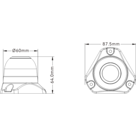 LED Rondomlicht - 01 series - 10-30VDC - 3W - IP67 - zicht 2NM - wit licht - 87,5 x 87,5 x 64 mm
