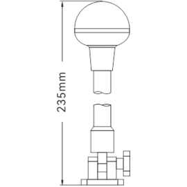 LED Rondomschijnend Paallicht – 02 Series – Verstelbare montage – 12VDC – IP65 – Daglichtwit 4000–4500K – Hoogte 235 mm