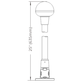 LED Rondomschijnend Paallicht – 02 Series – Verstelbare montage – 12VDC – IP65 – Daglichtwit 4000–4500K – Hoogte 635 mm