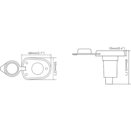 Montagevoet voor Plug-in Mastlampen - recht - PC - 68 x 50 x 80 mm - duurzaam en slijtvast