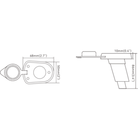 Montagevoet voor Plug-in Paallamp - 02 Series - hoekig - PC - 68 x 50 x 86 mm