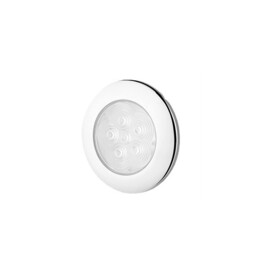 LED Plafondlamp - 12VDC 1W - IP66 - inbouw - koel wit - PC + RVS