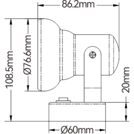 LED Leeslamp - 01 model - 12VDC - 3,1W - Opbouwmontage - Warm wit - RVS - 86,2 x 108,5 x 20 mm