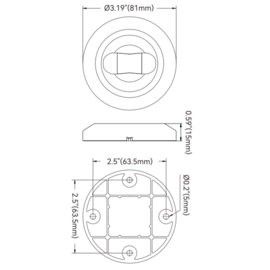 LED Ronde Heklicht - 02 series - 12VDC - IP66 - zicht 3NM - koel wit - S.S.316 - 15 x  Ø 81 mm