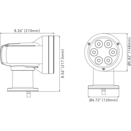 LED Suchscheinwerfer Rund - Weiß 5000K - 600 m Reichweite - Drahtlose Fernbedienung - Aluminiumgehäuse - 12/24V - IP65