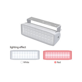 Dual Colour LED schijnwerper, wit/rood, 12/24V, 10W wit + 2W rood, witte behuizing