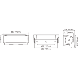 Dual Colour LED schijnwerper, wit/rood, 12/24V, 10W wit + 2W rood, witte behuizing