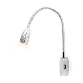 Apache PROLED - Interior series - No.08 - LED leeslamp - Touch aan/uit & dimbaar - met USB lader - warm wit - 10-30 VDC
