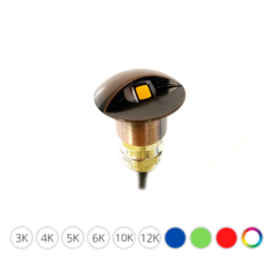 Apache PROLED - half covered Step LED Light - 12VDC - Bronze Stainless steel - Diameter 16 mm  - IP67